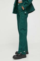 Sixth June pantaloni femei, culoarea verde, drept, high waist 9BYX-SPD0TY_79X