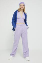 Abercrombie & Fitch pantaloni din in culoarea violet, lat, high waist PPYX-SPD0AH_48X