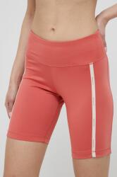 Reebok pantaloni scurți de antrenament Piping HA5725 femei, culoarea portocaliu, cu imprimeu, medium waist PPYY-SZD0BR_23X