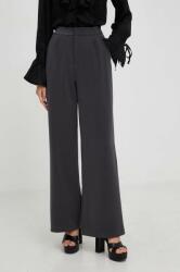 Answear Lab pantaloni femei, culoarea gri, drept, high waist BMYX-SPD033_90X