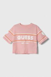 GUESS tricou de bumbac pentru copii culoarea roz 9BYX-TSG00L_30X