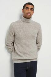 MEDICINE pulover din amestec de lana barbati, culoarea bej, cu guler ZBYX-SWM709_08M