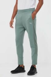 PUMA pantaloni de antrenament Evostripe culoarea verde, neted 9BYX-SPD0GA_81X