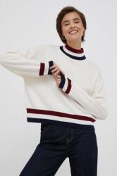 Tommy Hilfiger pulover de lana femei, culoarea bej, light, cu turtleneck 9BYX-SWD01J_01X