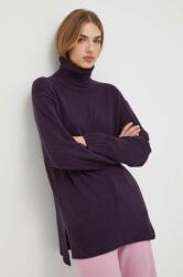 Trussardi pulover din amestec de lana femei, culoarea violet, light, cu guler 9BYX-SWD123_49X