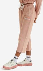 Ellesse pantaloni de trening din bumbac Taran Cropped Jog culoarea roz, medium waist SGM14012-PINK 99KK-SPD088_30X