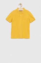 Benetton tricouri polo din bumbac pentru copii culoarea galben, neted PPYX-POB01K_18X