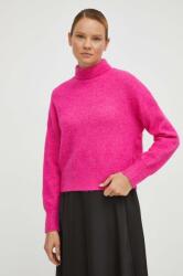 Samsøe Samsøe pulover de lână femei, culoarea roz, light, cu turtleneck 9BYY-SWD18E_43X