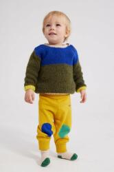 Bobo Choses pantaloni de trening din bumbac pentru bebeluși culoarea galben, neted 9BYX-SPK08R_18X