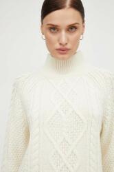 Marc O'Polo pulover de lana femei, culoarea bej, călduros, cu guler 9BYX-SWD0FS_01X