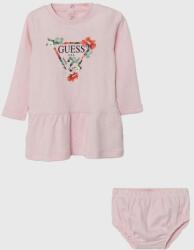 Guess rochie din bumbac pentru bebeluși culoarea roz, mini, evazati 9BYX-SUG010_30X