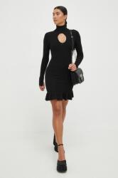 PINKO rochie din lana culoarea negru, mini, mulata 9BYX-SUD15H_99X