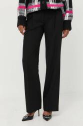 Karl Lagerfeld pantaloni femei, culoarea negru, drept, high waist 9BYX-SPD0YZ_99X