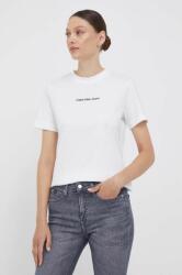 Calvin Klein Jeans tricou din bumbac culoarea alb J20J221065 9BYX-TSD1AF_00X