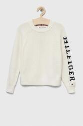 Tommy Hilfiger pulover de bumbac pentru copii culoarea alb, călduros 9BYX-SWG00J_00X