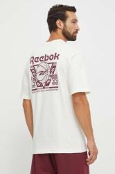 Reebok Classic tricou din bumbac Basketball culoarea bej, cu imprimeu 9BYX-TSM1F8_01X