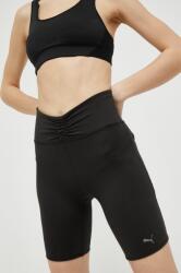 PUMA pantaloni scurți de yoga Studio Foundation culoarea negru, neted, high waist PPYX-SZD039_99X