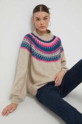 Superdry pulover femei, culoarea bej, cu turtleneck 9BYX-SWD15F_01X