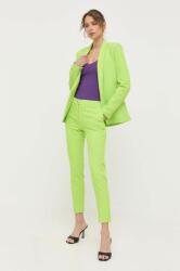 Morgan pantaloni femei, culoarea verde, fason tigareta, medium waist PPYX-SPD13N_71X
