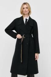 HUGO BOSS palton de lana culoarea negru, de tranzitie, cu doua randuri de nasturi 9BYX-KPD08Z_99X
