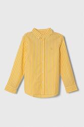United Colors of Benetton camasa de bumbac pentru copii culoarea galben 9BYX-KDB02D_11X