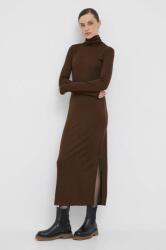 Ralph Lauren rochie din lana culoarea maro, maxi, drept 9BYX-SUD0BR_89X