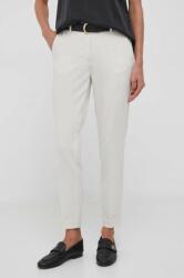 Sisley pantaloni femei, culoarea bej, drept, high waist 9BYX-SPD0O7_80X