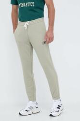 New Balance pantaloni de trening culoarea verde, neted 9BYX-SPM0IP_81X