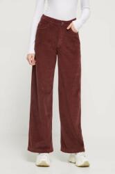 Roxy pantaloni de catifea cord culoarea maro, lat, high waist 9BYX-SPD04Z_88X