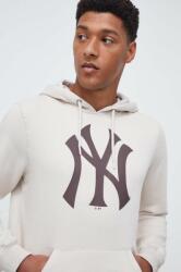 '47 bluza MLB New York Yankees barbati, culoarea bej, cu glugă, cu imprimeu 9BYX-TSM15D_08X