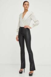 Nissa pantaloni femei, culoarea negru, evazati, high waist MBYX-SPD015_99X