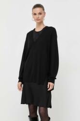 TWINSET rochie si pulover culoarea negru, mini, mulata 9BYX-SUD0U2_99X