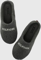 Tommy Hilfiger papuci de casa HILFIGER WARM FELT HOMESLIPPER culoarea gri, FM0FM04768 9BYX-KLM03G_90X