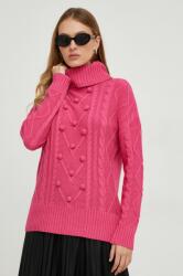 ANSWEAR pulover femei, culoarea roz, călduros, cu guler BMYX-SWD017_30X