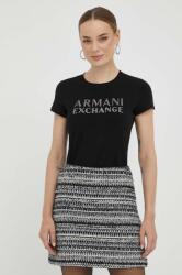 Giorgio Armani tricou femei, culoarea negru 9BYX-TSD0OR_99X