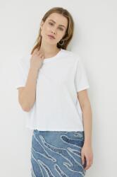 American Vintage tricou din amestec de in culoarea alb PPYX-TSD10A_00X