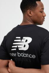 New Balance tricou din bumbac culoarea negru, cu imprimeu MT31504BK-4BK PPYX-TSM1WB_99X