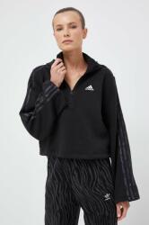Adidas bluza femei, culoarea negru, cu glugă, neted 9BYX-BLD09Y_99X