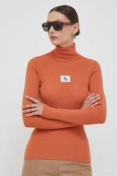 Calvin Klein pulover femei, culoarea portocaliu, cu guler 9BYX-SWD01O_23X