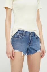 Hollister Co Hollister Co. pantaloni scurti jeans femei, culoarea albastru marin, neted, high waist PPYX-SZD0ZK_59X