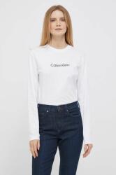 Calvin Klein longsleeve din bumbac culoarea alb 9BYX-BUD0BI_00X