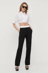 Victoria Beckham pantaloni de lana culoarea negru, drept, high waist PPYX-SPD0NF_99X