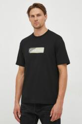 Calvin Klein tricou din bumbac culoarea negru, cu imprimeu 9BYX-TSM1E3_99X