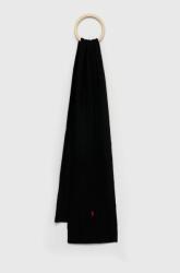 Ralph Lauren esarfa de lana culoarea negru, neted 9BYY-SAM058_99X