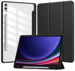  Tablettok Samsung Galaxy Tab S9 FE+ 12, 4 coll (SM-X610, SM-X616) - fekete smart case tablet tok, átlátszó hátlappal, ceruza tartóval