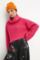 MEDICINE pulover din amestec de lana femei, culoarea roz, călduros, cu guler ZBYX-SWD805_30X