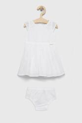Guess rochie din bumbac pentru bebeluși culoarea alb, mini, evazati PPYX-SUG03M_00X
