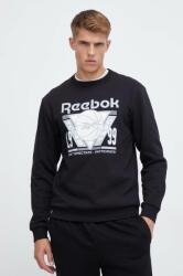 Reebok bluza Basketball barbati, culoarea negru, cu imprimeu 9BYX-BLM164_99X