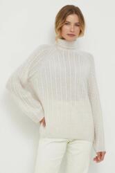 Tommy Hilfiger pulover de lână femei, culoarea bej, light, cu guler WW0WW39904 9BYX-SWD11F_02X