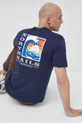 North Sails tricou din bumbac culoarea albastru marin, cu imprimeu PPYX-TSM212_59X